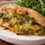 Broccoli cheddar stuffed chicken breasts filled with creamy broccoli cheese mixture.