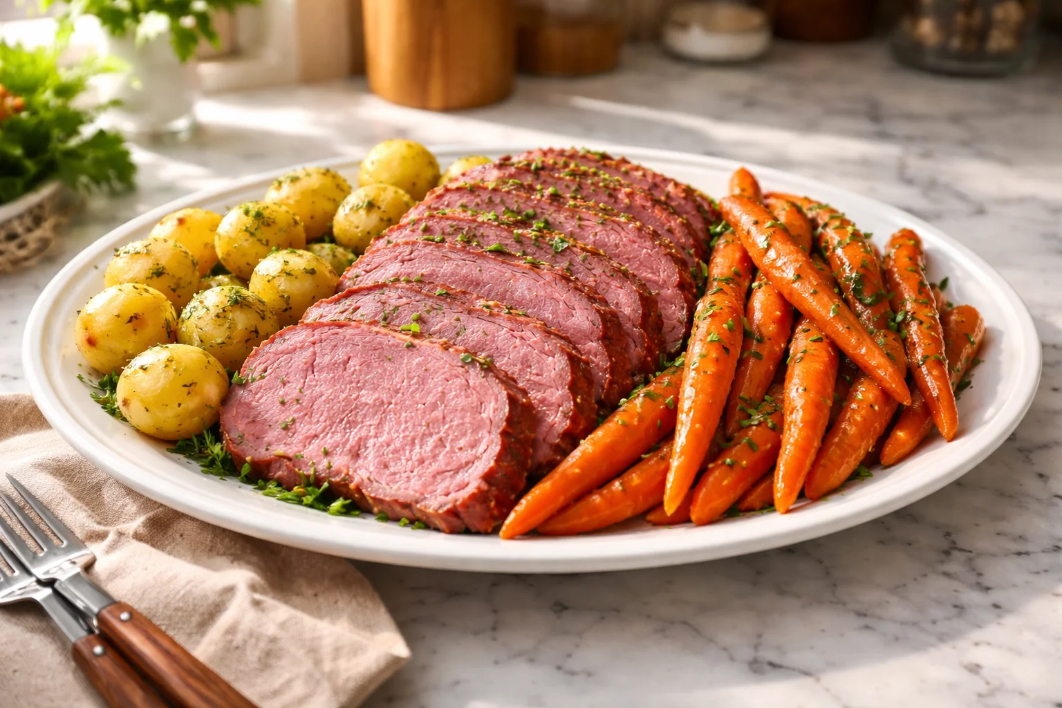 Savory Slow Cooker Corned Beef with Tangy Mustard Sauce