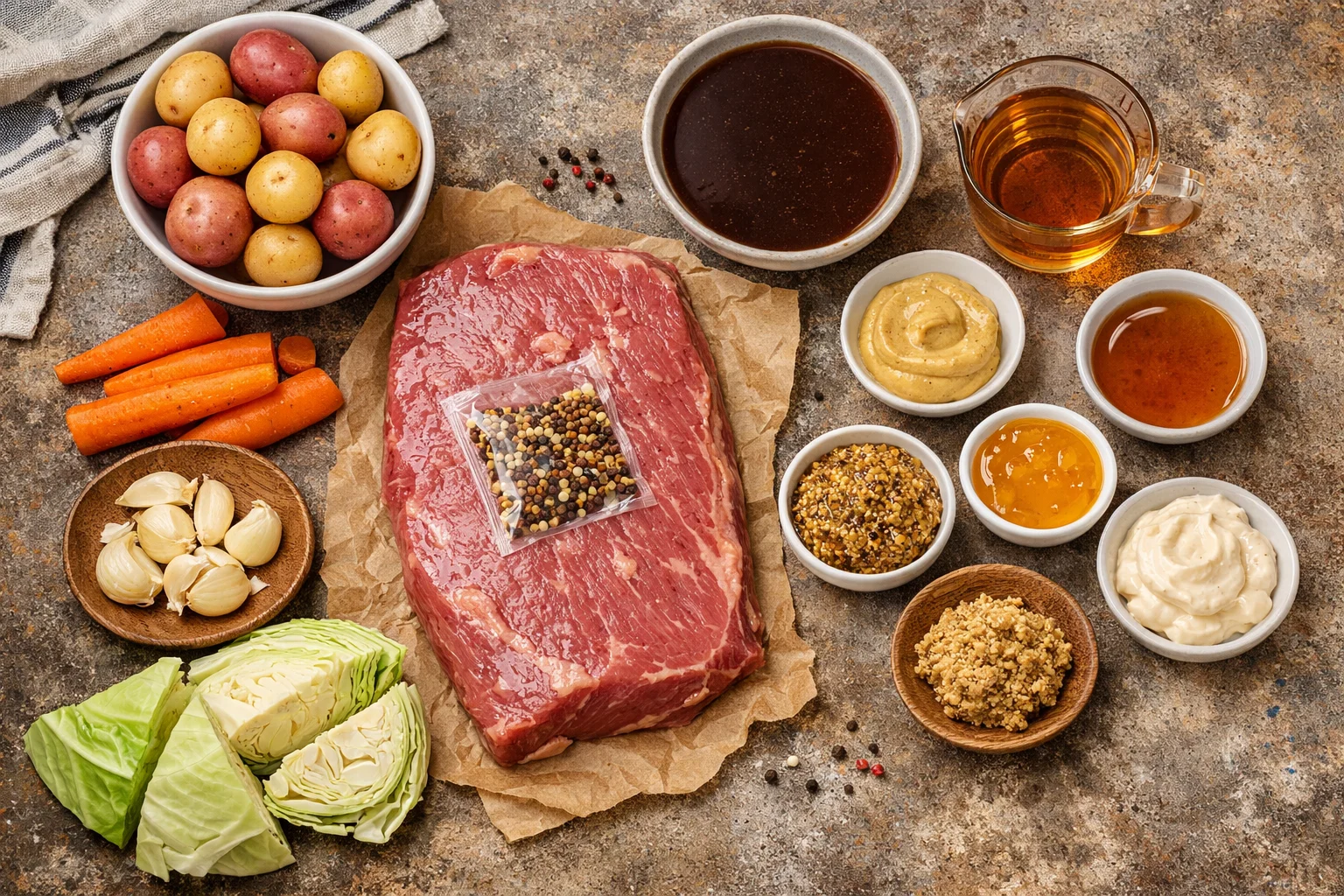 Savory Slow Cooker Corned Beef with Tangy Mustard Sauce